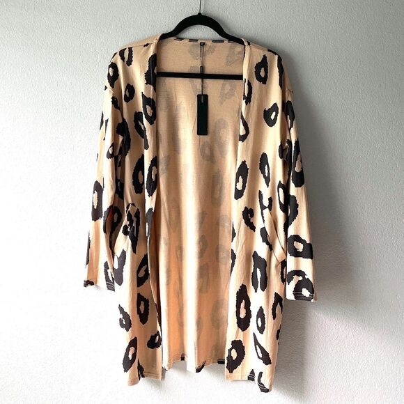 OUGES Women's Open Front Cardigan Pockets Long Sleeve Size Small - Picture 2 of 6